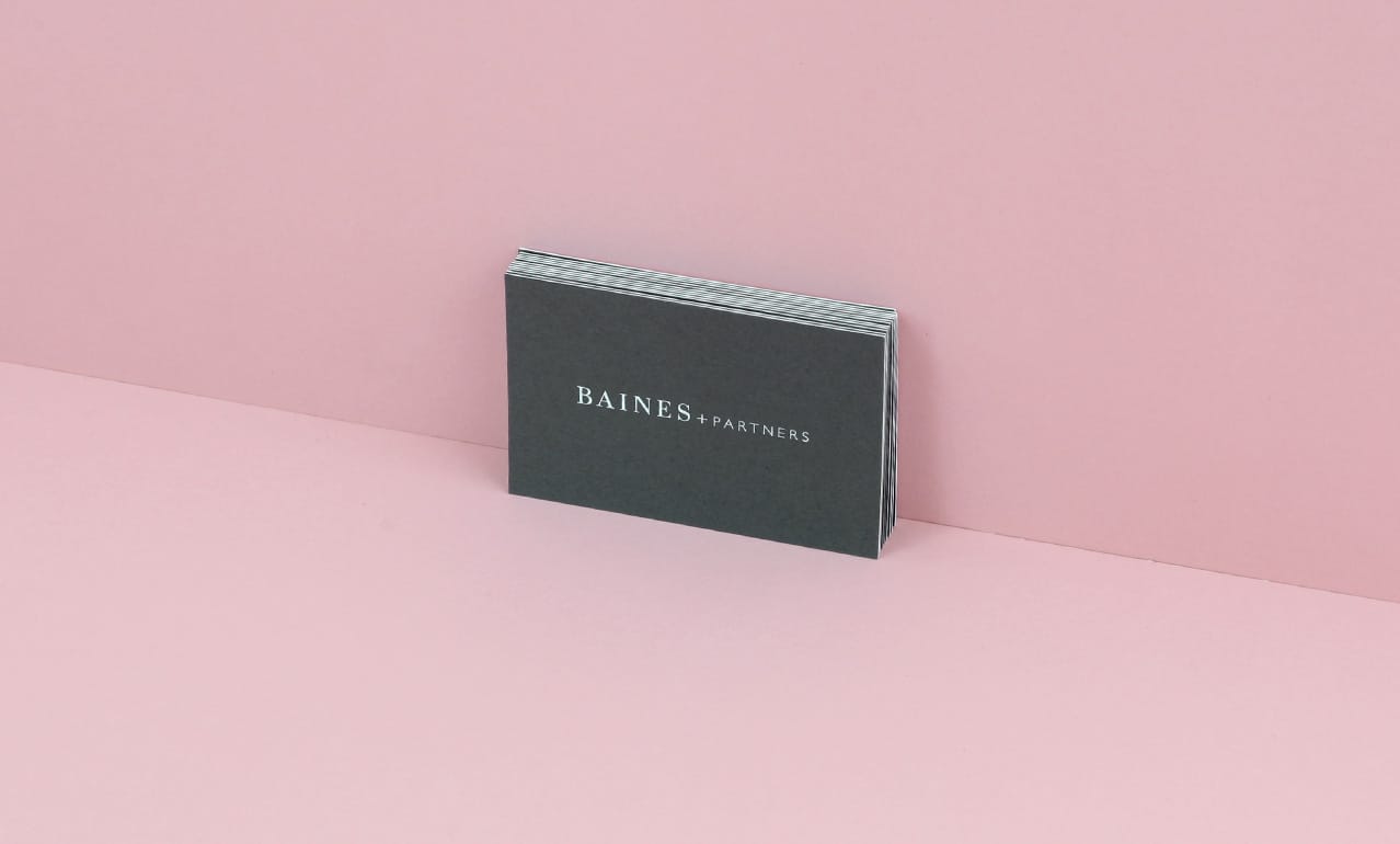 Baines business card graphic design
