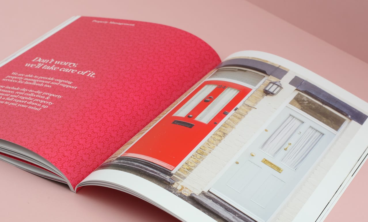 Graphic design for Home Estate Agents, Leigh on Sea showing page layout