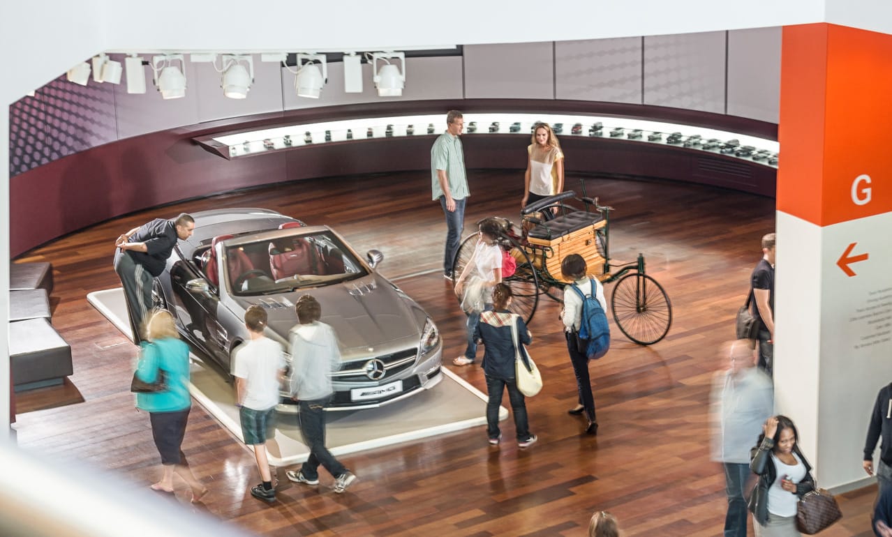 Wayfinding and signage design for Mercedes-Benz World, Surrey