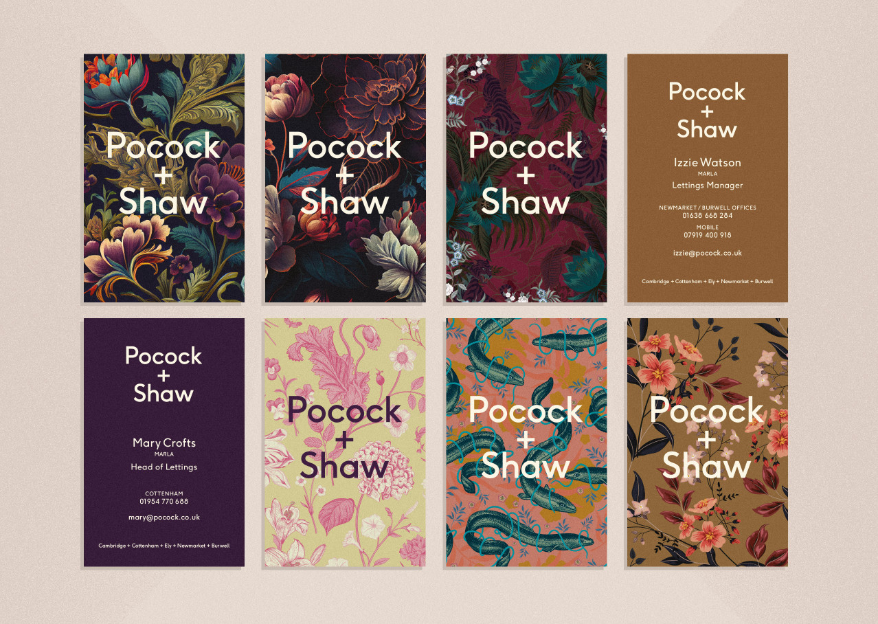 Image of business card design for Pocock and Shaw