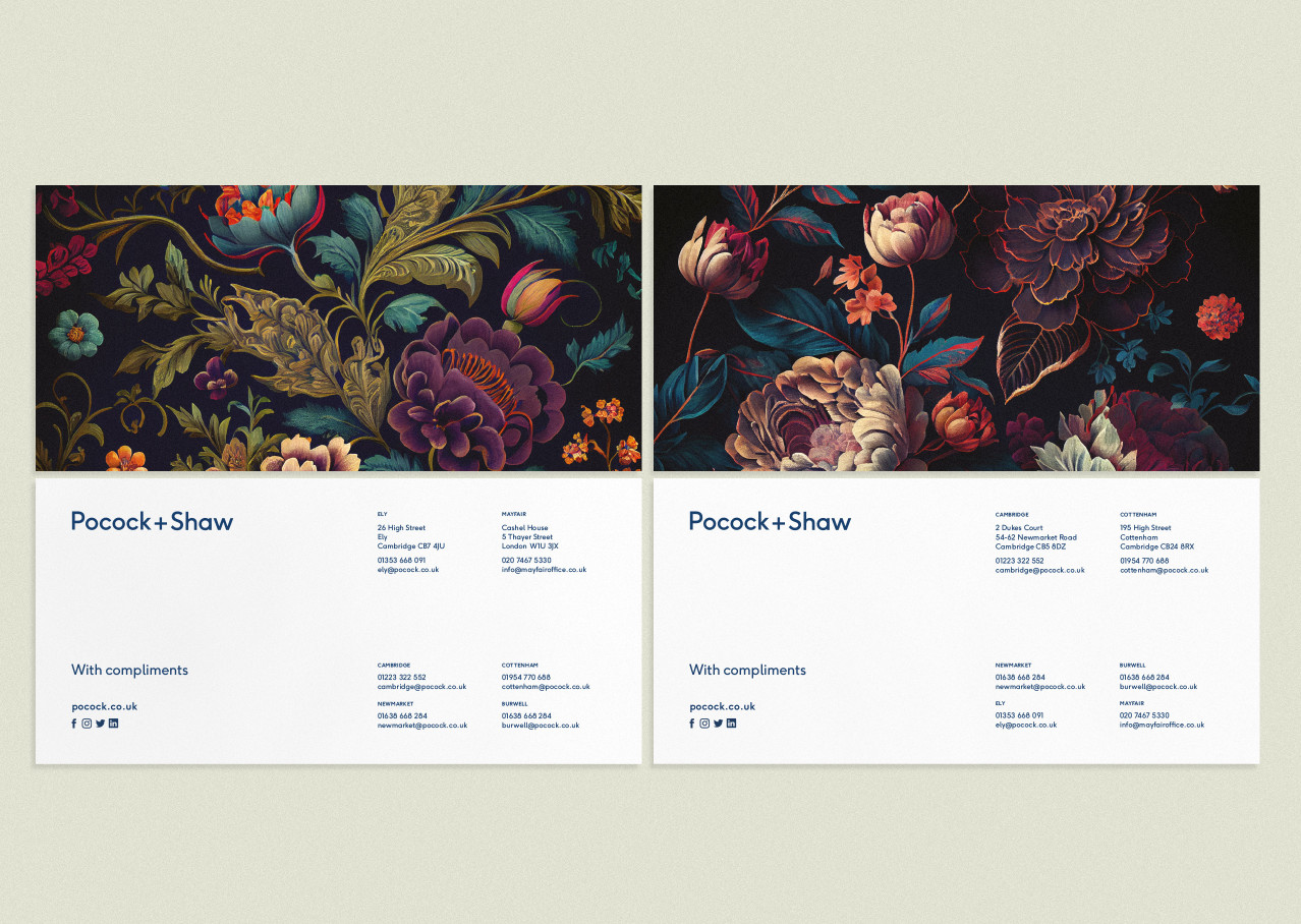Image of stationery design for Pocock and Shaw