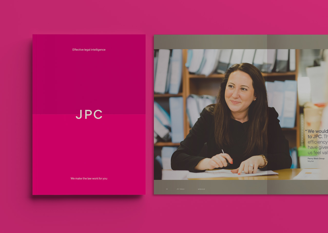 JPC Brochure front and spread design