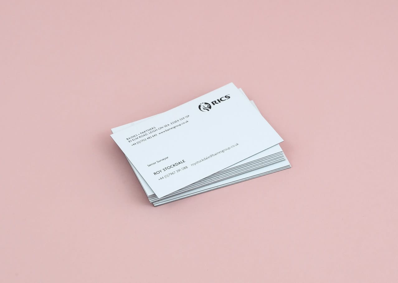 Baines business card graphic design