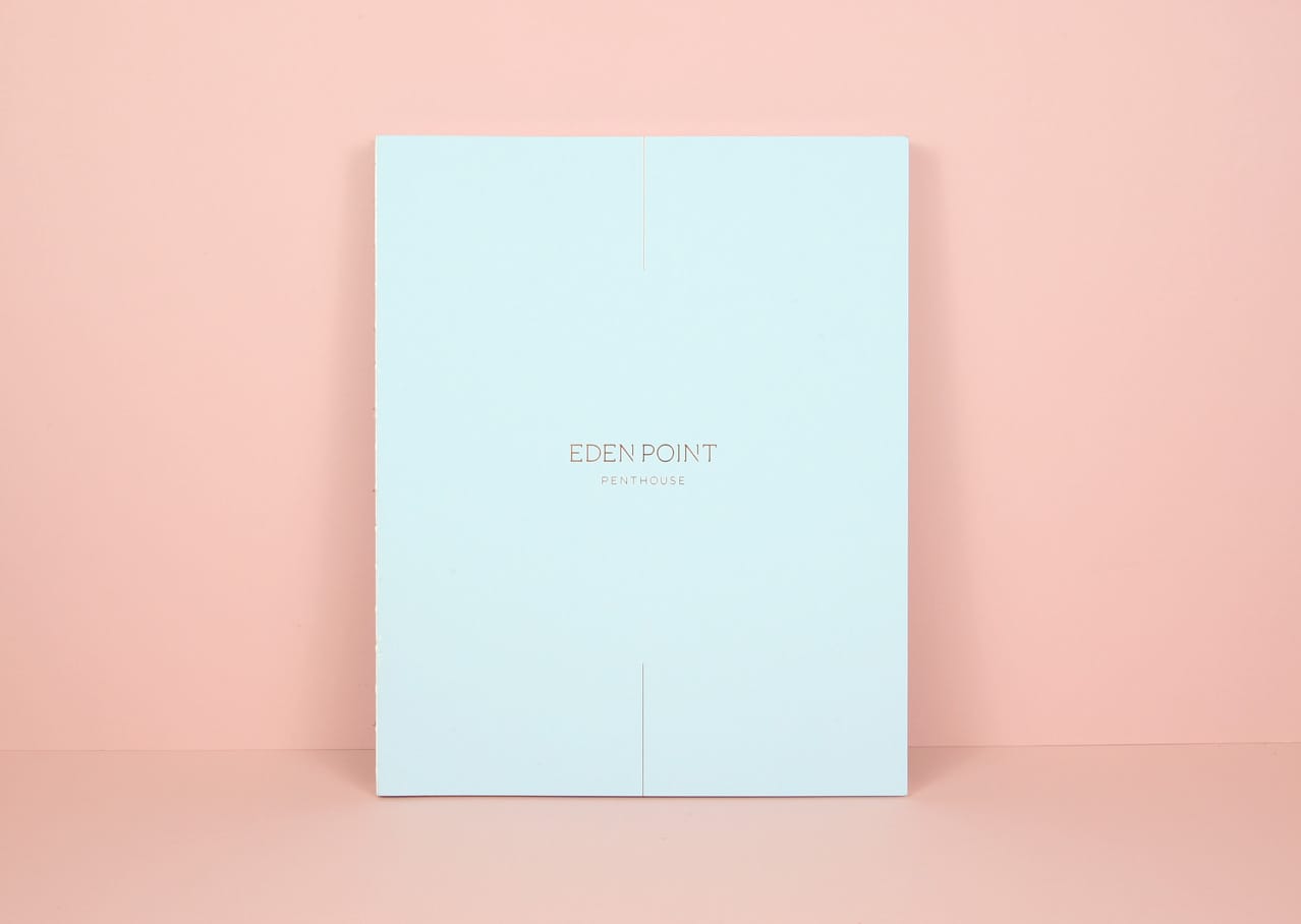 Eden Point Penthouse Brochure Cover – Plike & Copper Foil