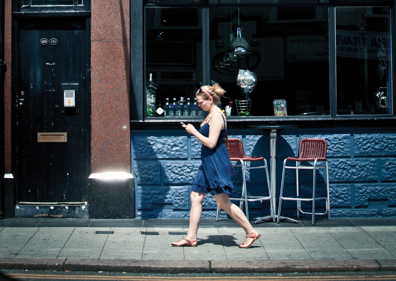 Art direction and photographic style for Grand View development, Leigh on Sea showing girl on the Broadway