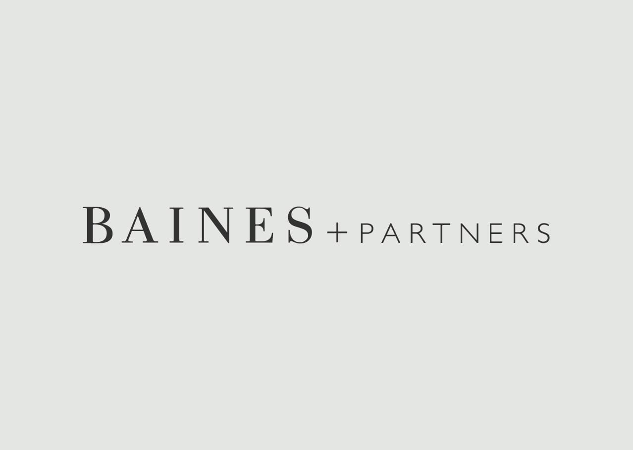 Baines + Partners logo design and branding