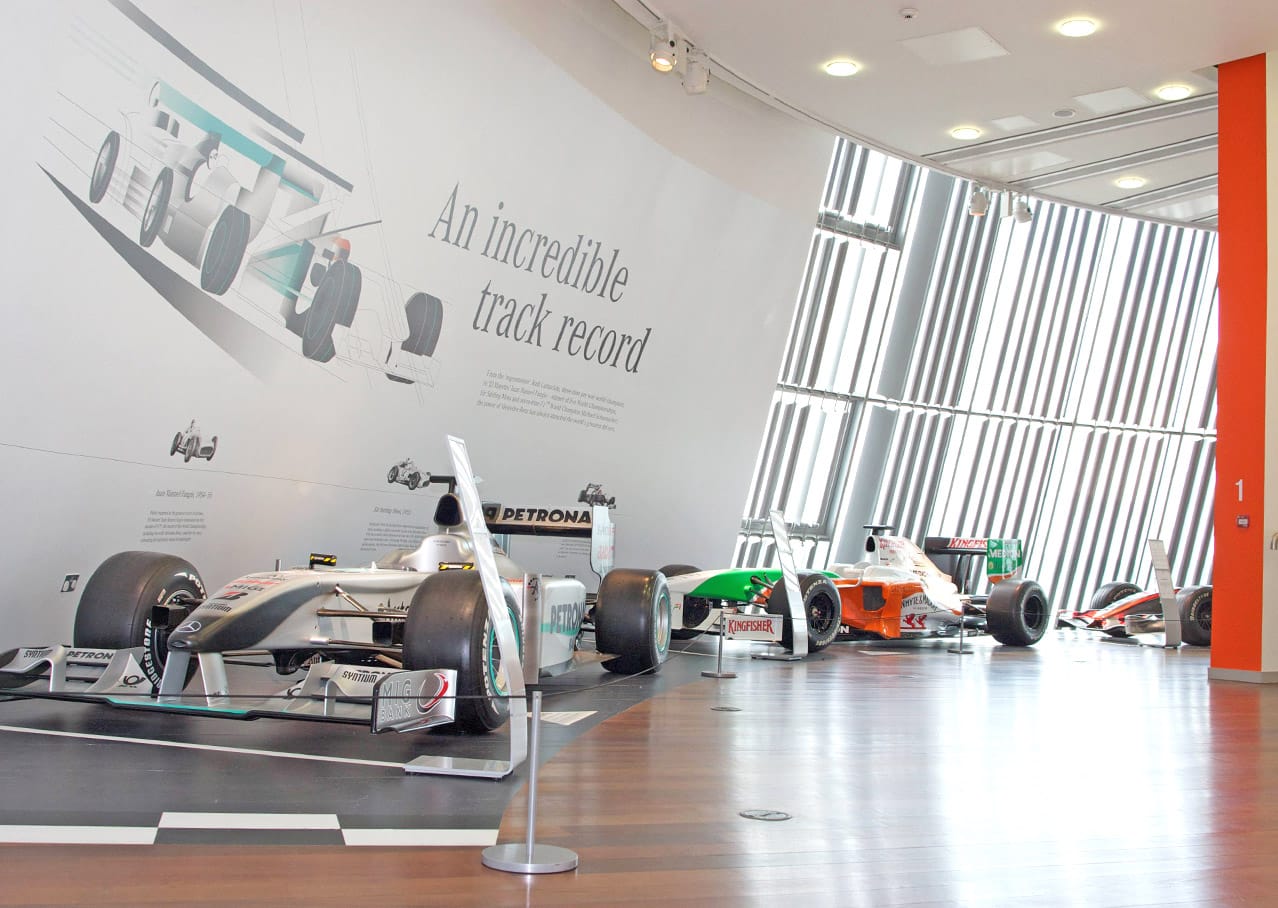 Wayfinding and signage design for Mercedes-Benz World, Surrey