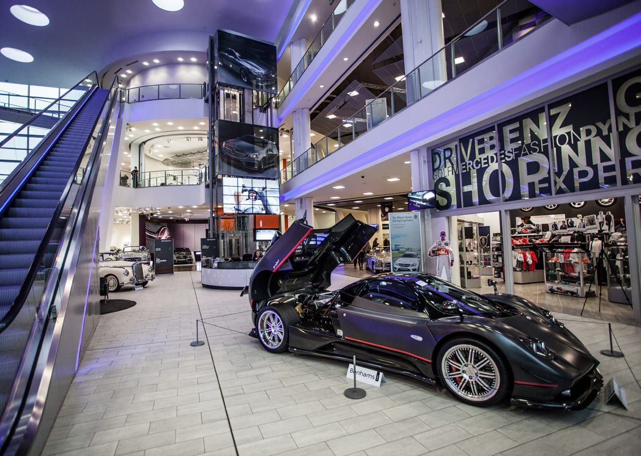 Shop signage design for Mercedes-Benz World