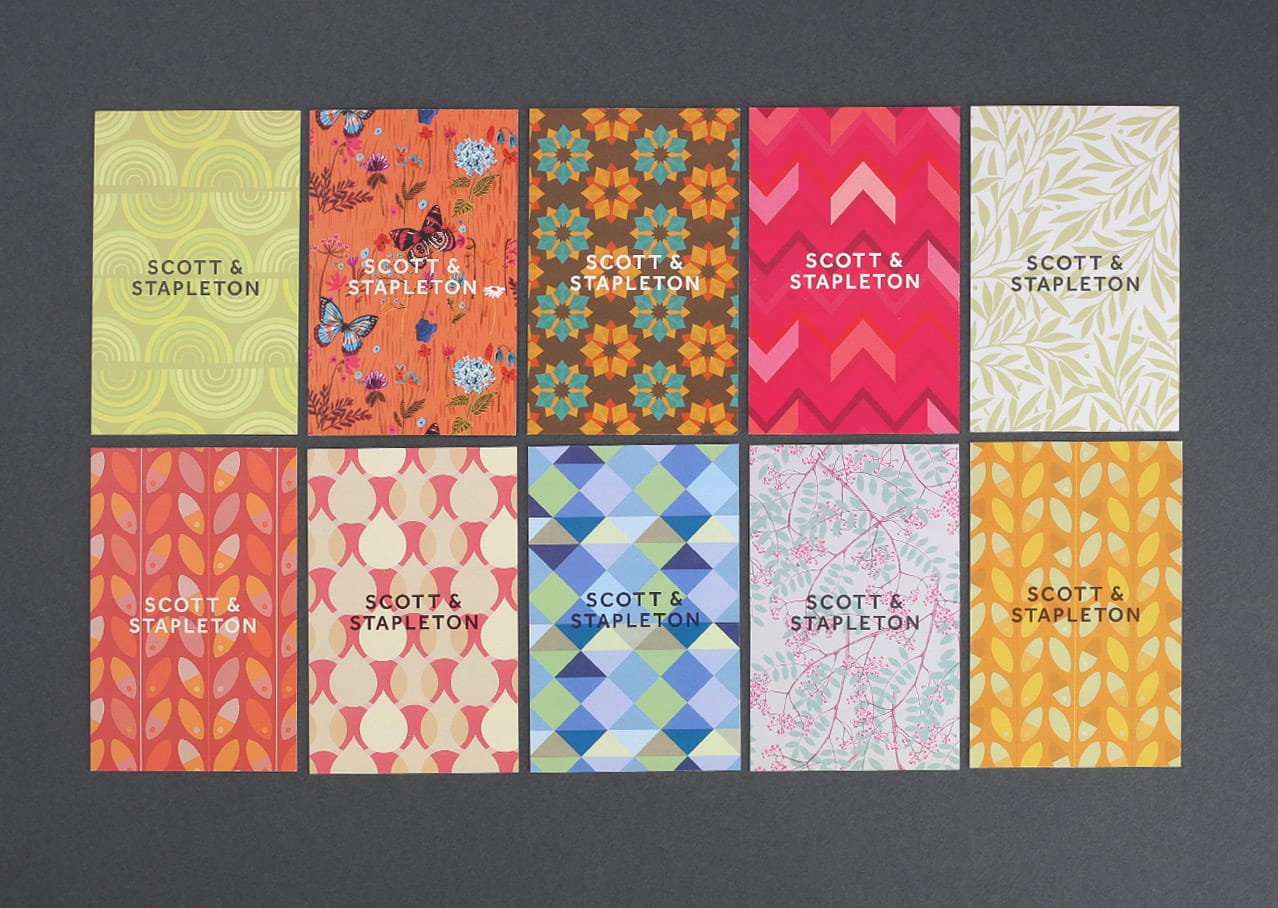 Business card and pattern design for Scott and Stapleton rebranding