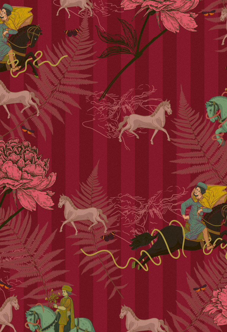Bespoke illustrated pattern for Newmarket branch of Pocock and Shaw estate agents