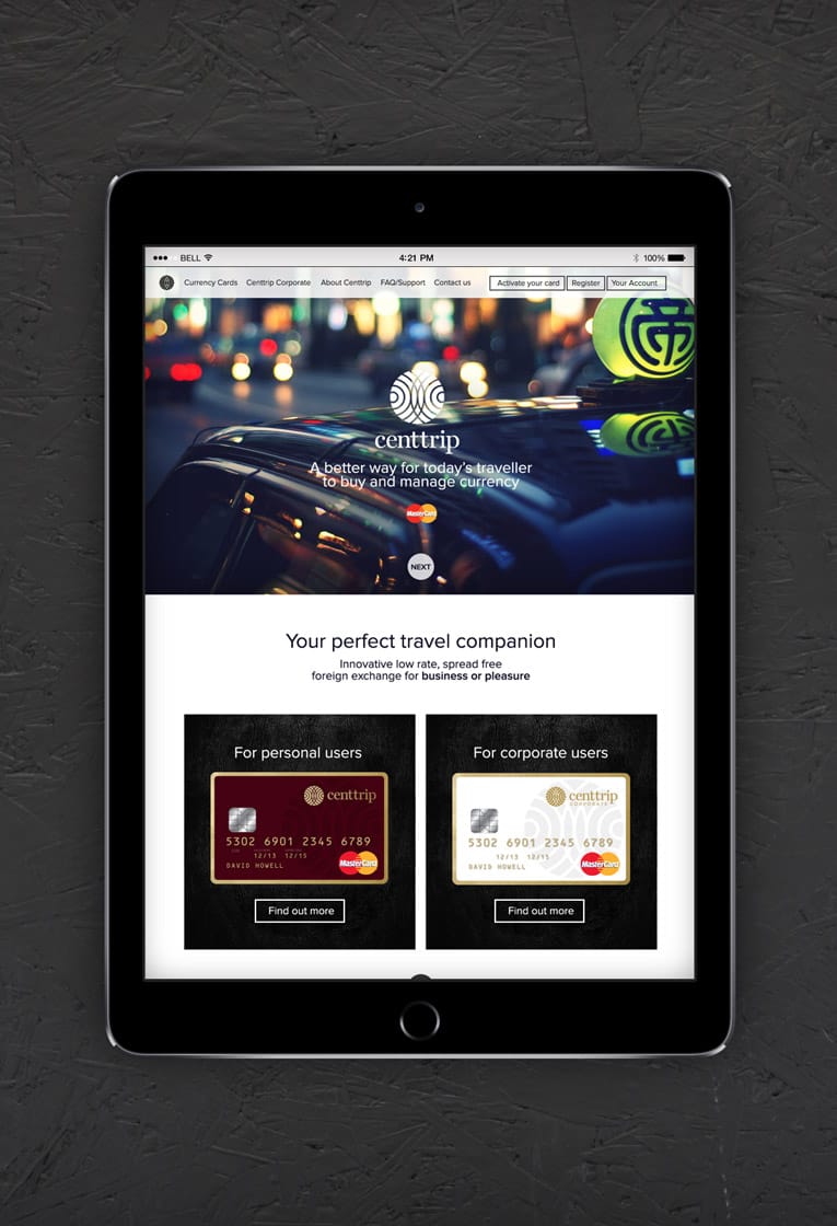 Web design and build for Centtrip