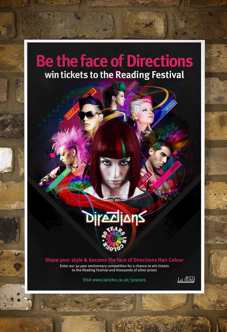 Graphic design and poster design for Directions Hair Colour