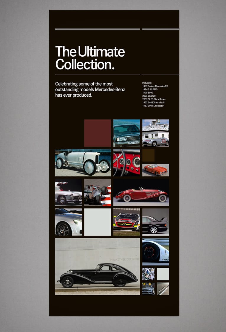 Graphic design and exhibition poster design for Mercedes-Benz World